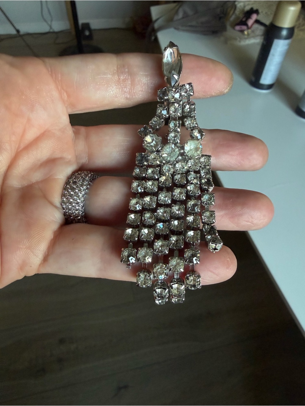 Kendall & Marcus N.Y. Tassel Drop brooch - rhinestones (signed)